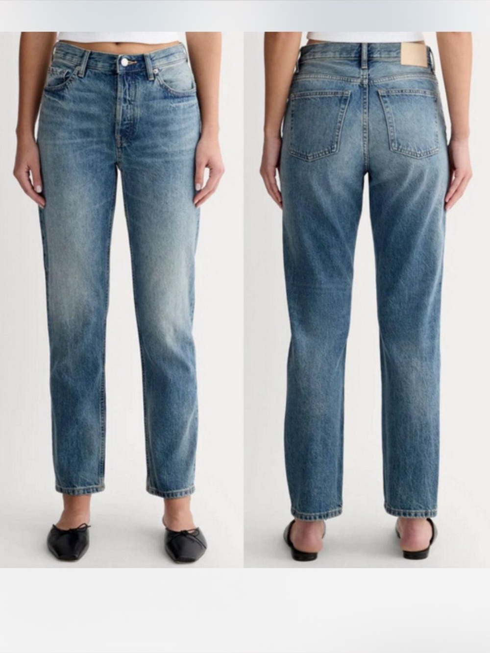 Everlane The ’90s Cheeky Jeans 27 Vintage Mid Blue High Rise Straight NWT